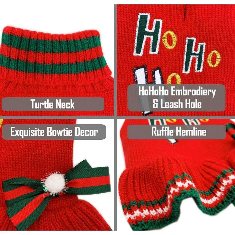 KYEESE Red‎ Dog Sweater Christmas Turtleneck Small Dogs Sweater